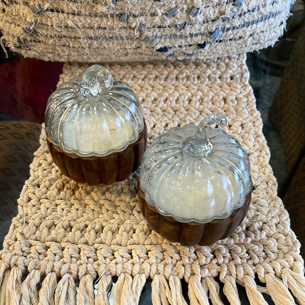 🏷️Glass Pumpkin Home Accent set
